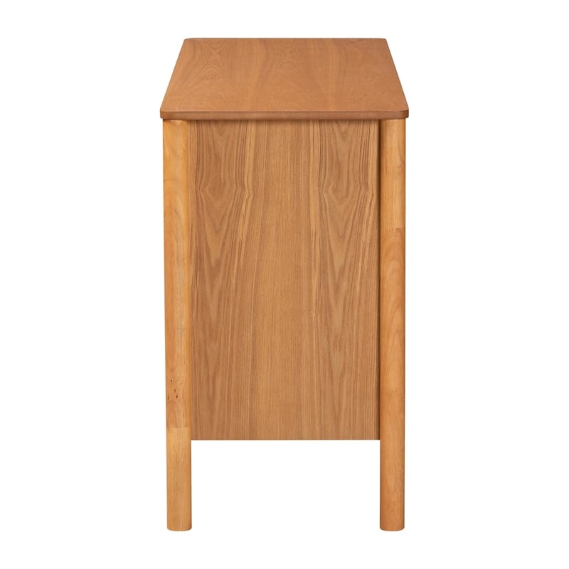 Baxton Studio Jenn Golden Brown Wood Japandi 6-Drawer Dresser