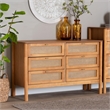 Baxton Studio Jenn Golden Brown Wood Japandi 6-Drawer Dresser