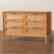 Baxton Studio Jenn Golden Brown Wood Japandi 6-Drawer Dresser