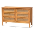 Baxton Studio Jenn Golden Brown Wood Japandi 6-Drawer Dresser