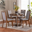 Baxton Studio Ana Modern Grey and Walnut Brown Wood 5-Piece Dining Set