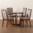 Baxton Studio Ana Modern Grey and Walnut Brown Wood 5-Piece Dining Set