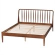 Baxton Studio Maeron Walnut Brown Queen Platform Bed with Spindle Headboard