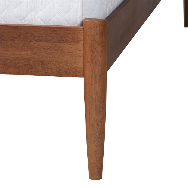 Baxton Studio Maeron Walnut Brown Queen Platform Bed with Spindle Headboard