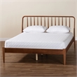 Baxton Studio Maeron Walnut Brown Queen Platform Bed with Spindle Headboard