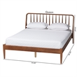 Baxton Studio Maeron Walnut Brown Queen Platform Bed with Spindle Headboard