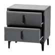Baxton Studio Etienne Modern Slate Gray Velvet 2-Drawer Nightstand