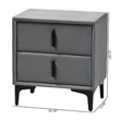 Baxton Studio Etienne Modern Slate Gray Velvet 2-Drawer Nightstand