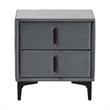 Baxton Studio Etienne Modern Slate Gray Velvet 2-Drawer Nightstand