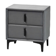 Baxton Studio Etienne Modern Slate Gray Velvet 2-Drawer Nightstand