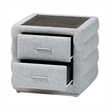 Baxton Studio Cadmus Light Gray Channel-Tufted Fabric 2-Drawer Nightstand
