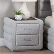 Baxton Studio Cadmus Light Gray Channel-Tufted Fabric 2-Drawer Nightstand