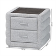 Baxton Studio Cadmus Light Gray Channel-Tufted Fabric 2-Drawer Nightstand