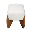 Baxton Studio Vinicio Mid-Century Modern Cream Boucle Accent Bench
