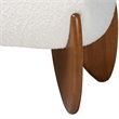 Baxton Studio Vinicio Mid-Century Modern Cream Boucle Accent Bench