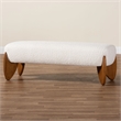 Baxton Studio Vinicio Mid-Century Modern Cream Boucle Accent Bench