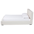 Baxton Studio Laverick Cream Boucle Queen Platform Bed with Border Piping