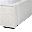 Baxton Studio Laverick Cream Boucle Queen Platform Bed with Border Piping