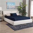 Baxton Studio Laverick Cream Boucle Queen Platform Bed with Border Piping
