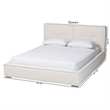 Baxton Studio Laverick Cream Boucle Queen Platform Bed with Border Piping