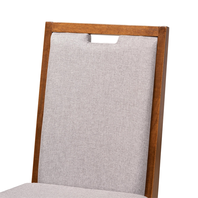 Baxton Studio Eira Modern Grey and Walnut Brown Wood 5-Piece Dining Set