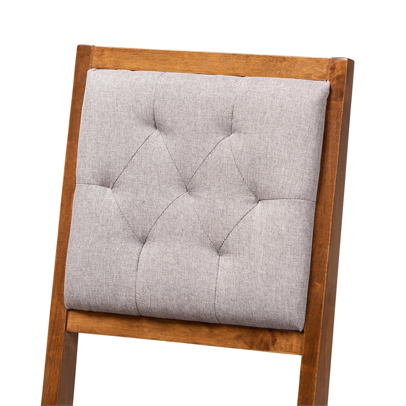 Baxton Studio Kala Modern Grey and Walnut Brown Wood 5-Piece Dining Set