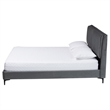 Baxton Studio Etienne Modern Slate Gray Velvet Queen Platform Bed