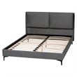 Baxton Studio Etienne Modern Slate Gray Velvet Queen Platform Bed