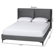 Baxton Studio Etienne Modern Slate Gray Velvet Queen Platform Bed
