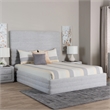Baxton Studio Cadmus Modern Light Gray Channel-Tufted Fabric Queen Platform Bed