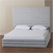 Baxton Studio Cadmus Modern Light Gray Channel-Tufted Fabric Queen Platform Bed