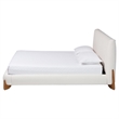 Baxton Studio Vinicio Mid-Century Modern Cream Boucle King Platform Bed