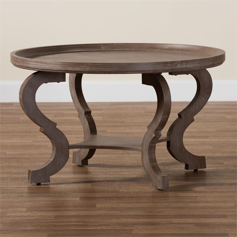Baxton Studio Madrona French Country Antique Brown Wood Coffee Table