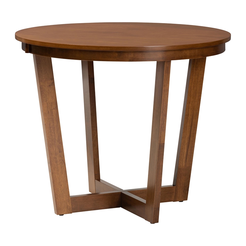 Baxton Studio Valerie Modern Grey and Walnut Brown Wood 5-Piece Dining Set