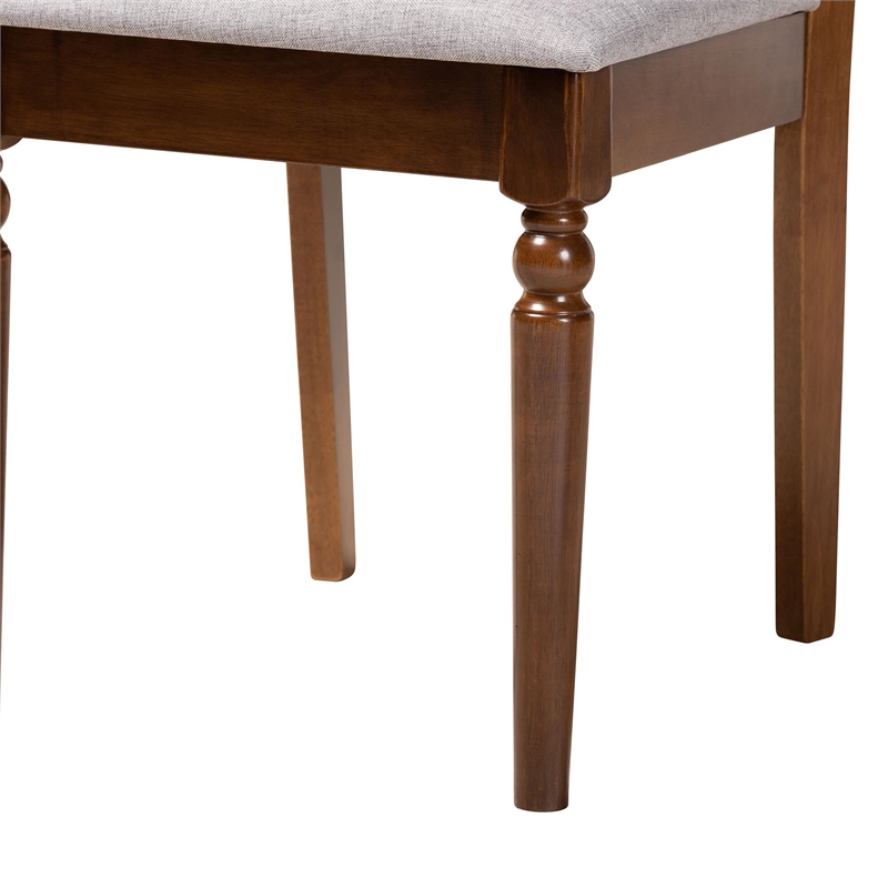 Baxton Studio Valerie Modern Grey and Walnut Brown Wood 5-Piece Dining Set