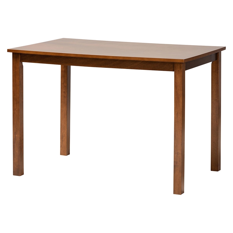 Baxton Studio Renaud Modern Grey and Walnut Brown Wood 5-Piece Dining Set