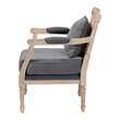 Baxton Studio Clemence Gray Fabric Whitewashed Mahogany Wood Armchair