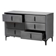 Baxton Studio Etienne Modern Slate Gray Velvet 6-Drawer Dresser