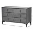 Baxton Studio Etienne Modern Slate Gray Velvet 6-Drawer Dresser