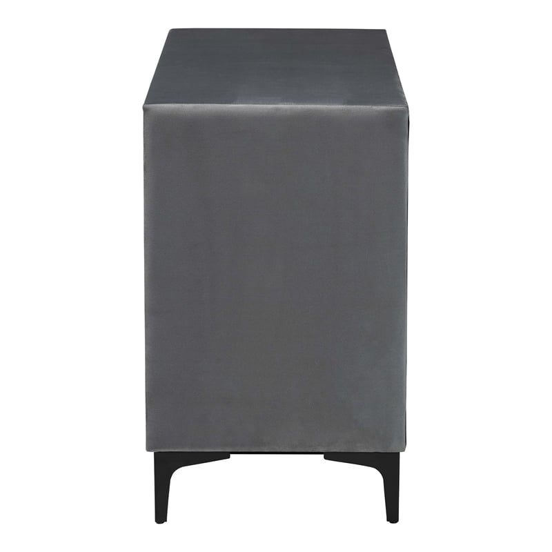 Baxton Studio Etienne Modern Slate Gray Velvet 6-Drawer Dresser