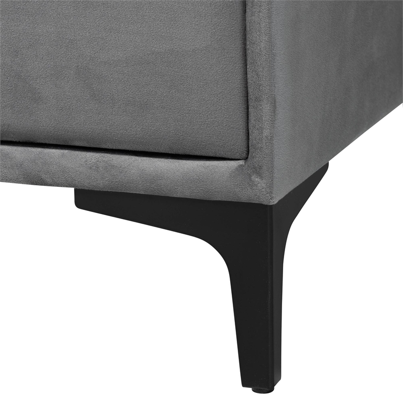 Baxton Studio Etienne Modern Slate Gray Velvet 6-Drawer Dresser