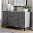 Baxton Studio Etienne Modern Slate Gray Velvet 6-Drawer Dresser