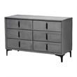 Baxton Studio Etienne Modern Slate Gray Velvet 6-Drawer Dresser