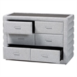 Baxton Studio Cadmus Modern Light Gray Channel-Tufted Fabric 4-Drawer Dresser