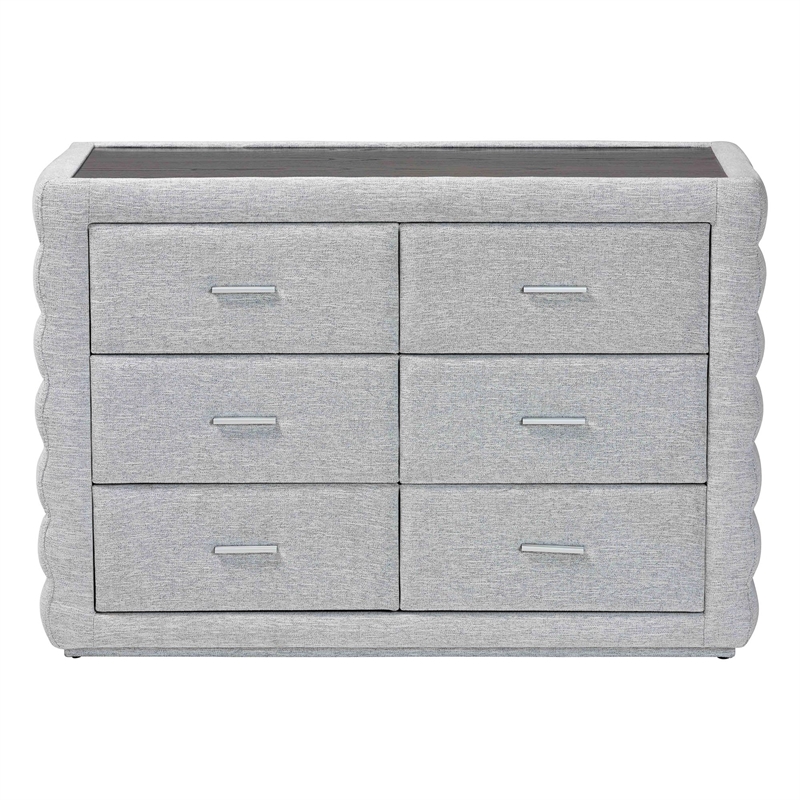 Baxton Studio Cadmus Modern Light Gray Channel-Tufted Fabric 4-Drawer Dresser