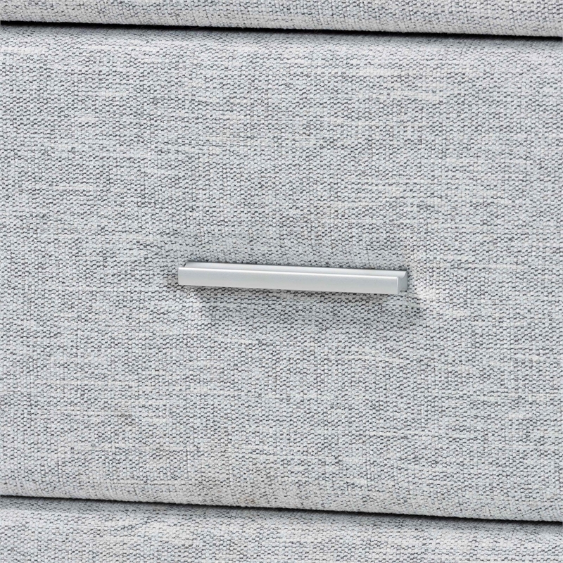 Baxton Studio Cadmus Modern Light Gray Channel-Tufted Fabric 4-Drawer Dresser