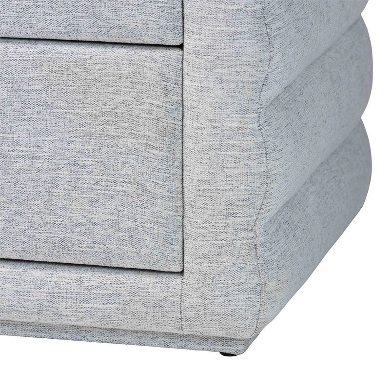 Baxton Studio Cadmus Modern Light Gray Channel-Tufted Fabric 4-Drawer Dresser