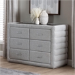 Baxton Studio Cadmus Modern Light Gray Channel-Tufted Fabric 4-Drawer Dresser