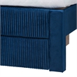 Baxton Studio Elora Modern Navy Blue Pleated Velvet Queen Size Storage Bed