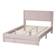 Baxton Studio Elora Modern Light Pink Pleated Velvet Queen Size Storage Bed